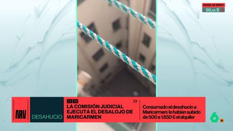 laSexta capta el desgarrador sonido del desahucio de Maricarmen desde dentro: llantos mientras revientan su puerta
