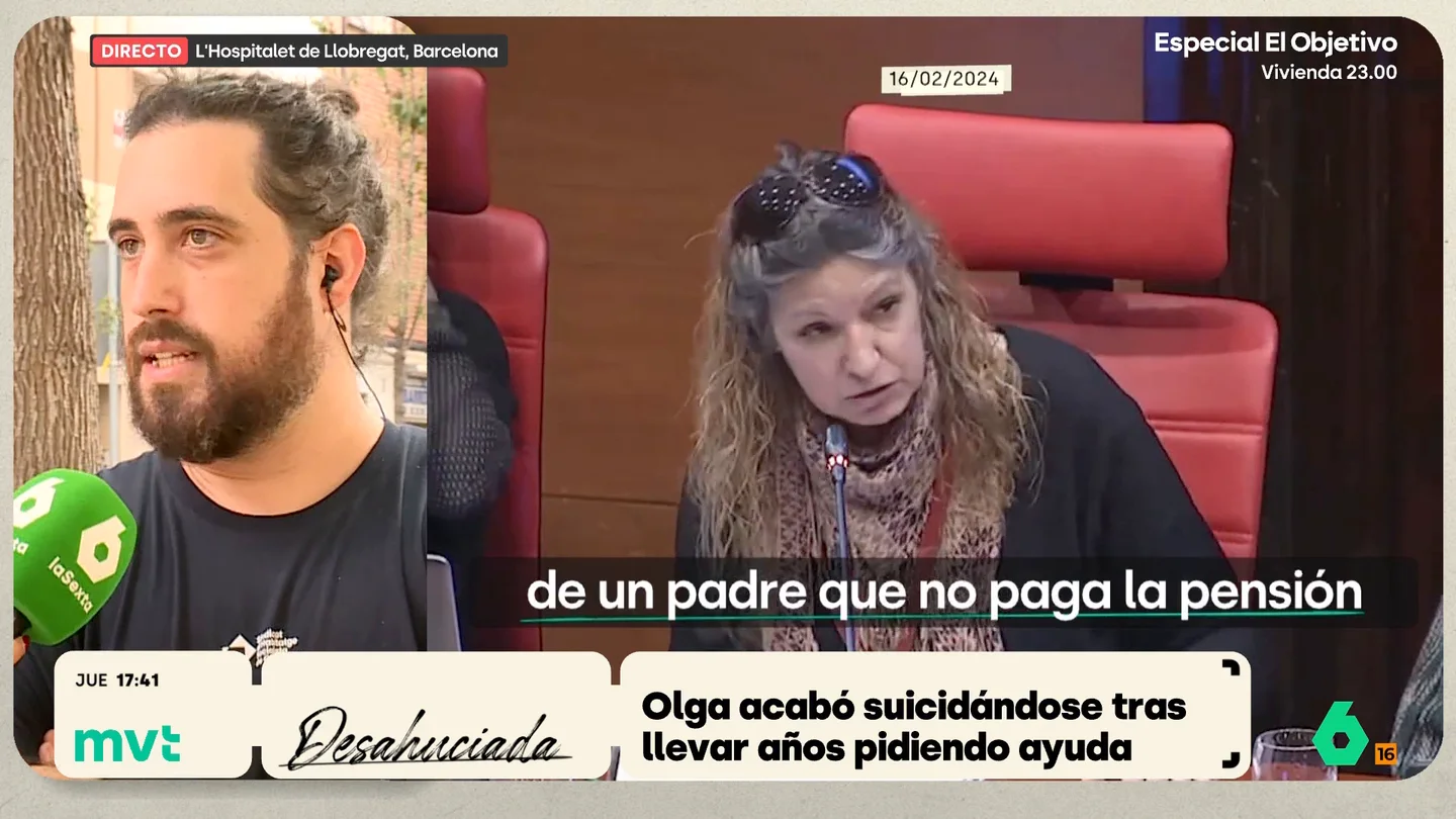 Pau, amigo de Olga, una mujer que se suicidó tras ser desahuciada: "Su salud mental fue degenerando y se vio desbordadísima" Olga tenía un alquiler social del Banco Sabadell, pero la entidad vendió el piso a un fondo de inversión que decidió no continuar con ese alquiler, obligándola a abandonar su vivienda.