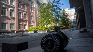 Restos de un dron ruso tras un ataque en Kyiv (Ucrania) el 23 de septiembre de 2026