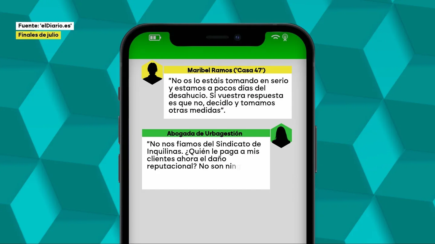Mensajes entre 'Casa 47' y la abogada de Urbagestión Mensajes entre 'Casa 47' y la abogada de Urbagestión