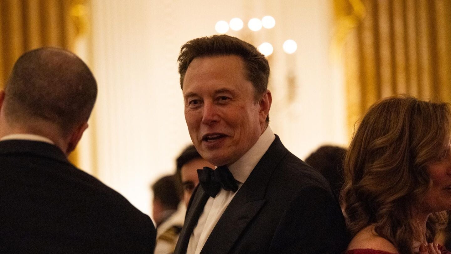 Elon Musk durante la cena de gala por el encuentro Trump-Xi