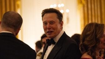 Elon Musk durante la cena de gala por el encuentro Trump-Xi