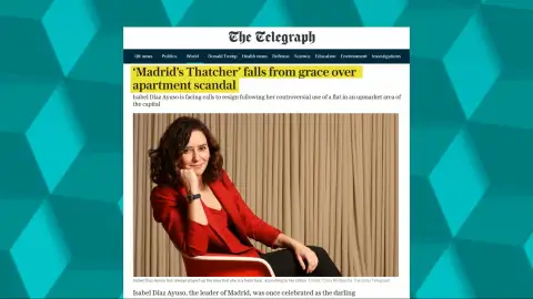 La polémica del ático de Ayuso traspasa fronteras: 'The Telegraph' habla de la "Thatcher de Madrid" La polémica del ático de Ayuso traspasa fronteras: 'The Telegraph' habla de la "Thatcher de Madrid"