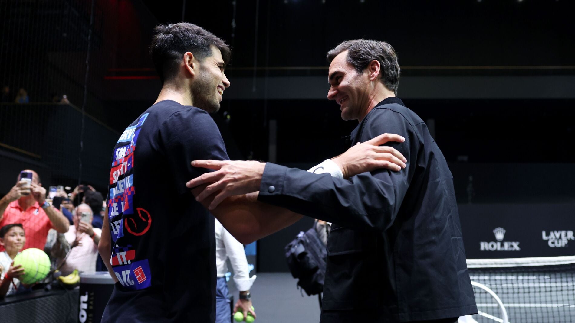 Carlos Alcaraz y Roger Federer