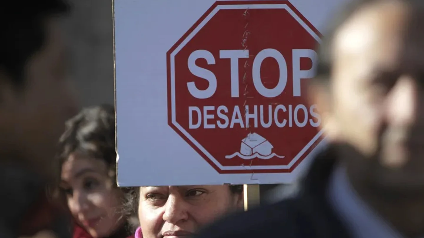 Imagen de archivo de una protesta contra los desahucios Imagen de archivo de una protesta contra los desahucios