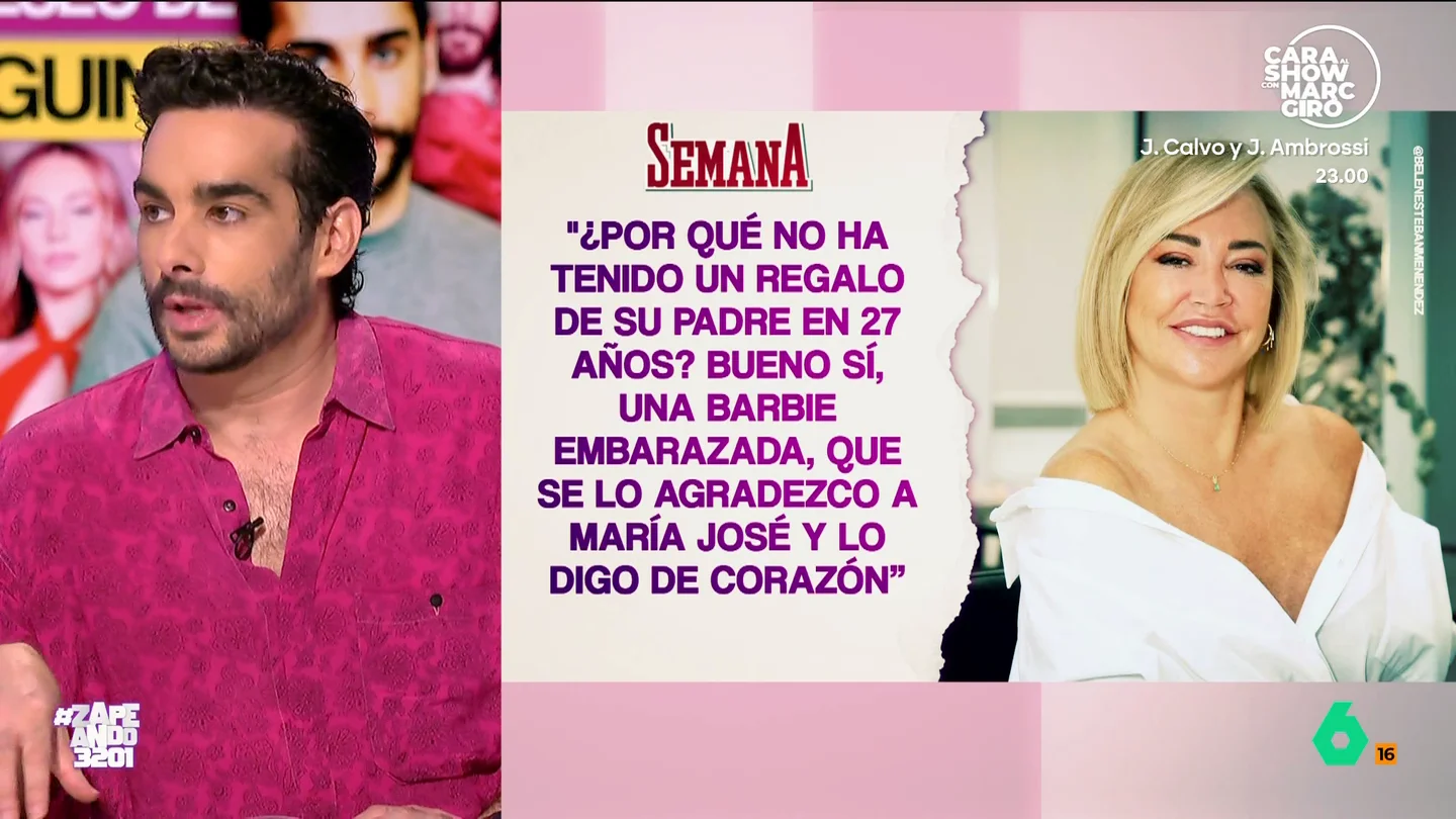Juan Sanguino, sobre la guerra entre Belén Esteban y Jesulín: "Cuenta la vida de su hija en Ambiciones como si fuera la Cenicienta" Juan Sanguino analiza la última entrevista de Belén Esteban, en la que habla de la relación de Jesulín con su hija, así como la reacción de Juls Janeiro, amenazando con demanda: "Imaginad la que se liaría si Jesulín de Ubrique demandara a Belén Esteban", comenta.