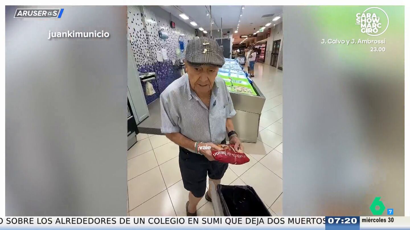 Vas con su abuelo al supermercado para aprovecharse y que pague &eacute;l la compra: "Te vas a llevar medio Mercadona"