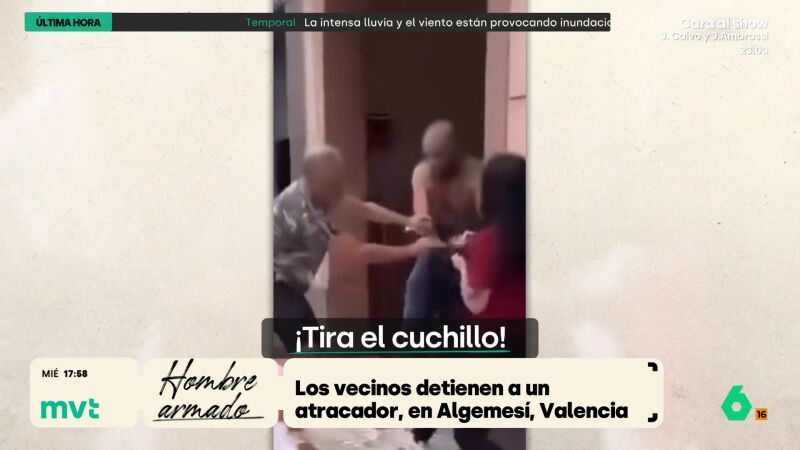 Los vecinos de Algemes&iacute; detienen a un atracador armado con un cuchillo: acababa de robar 14.000 euros en un sal&oacute;n de juegos