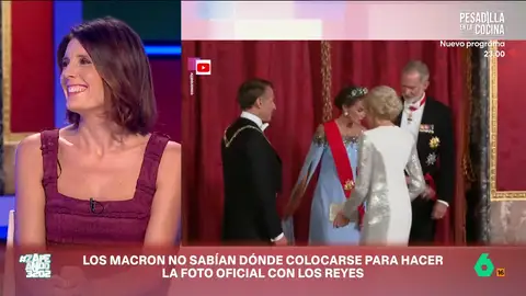 María José Gómez y Verdú delata los fallos en la cena de Macron con Felipe VI y Letizia: del momento "Benny Hill" en la foto oficial al brindis La experta en protocolo María José Gómez y Verdú analiza algunos errores durante la cena de gala de Emmanuel Macron con los reyes Felipe VI y Letizia: "Esto ya lo deberían tener aprendido, porque no es la primera vez que acuden".