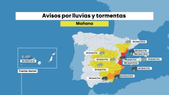 Las lluvias se extienden por la pen&iacute;nsula este viernes y empeora la situaci&oacute;n en el Mediterr&aacute;neo&nbsp;con aviso rojo para Tarragona