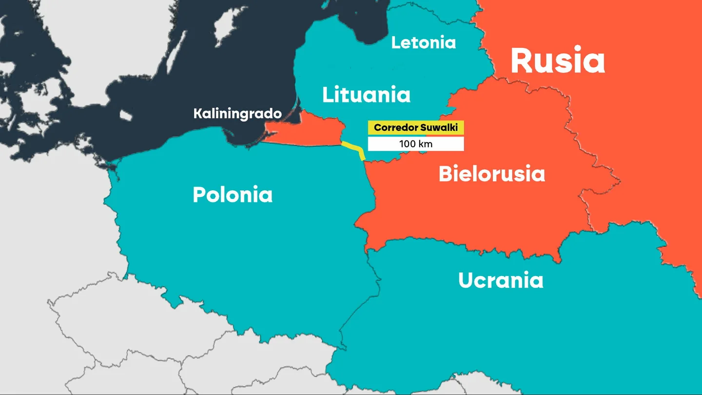 Mapa del corredor de Suwalki. Mapa del corredor de Suwalki.