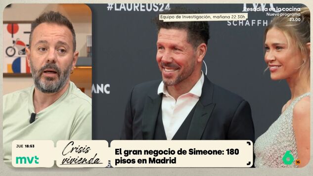Antonio Maestre reflexiona sobre los grandes propietarios, como el entrenador del Atl&eacute;tico de Madrid Diego Pablo Simeone, y reclama "una fiscalidad mucho m&aacute;s agresiva para que no les salga a cuenta y los pisos sean para vivir".