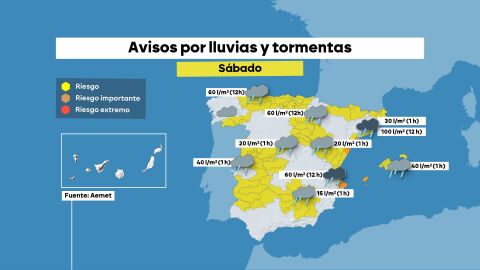 El temporal golpea la Comunidad Valenciana con riadas y casi un centenar de incidencias y deja 15 comunidades en aviso