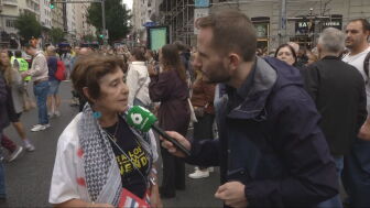 Julia, participante en la manifestaci&oacute;n de la vivienda en Madrid.