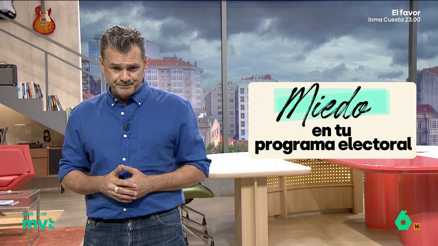 Iñaki López, a Ayuso y Abascal tras hablar de 'pucherazo': "La conspiración y la desconfianza son cojonudas cuando solo ofreces miedo en tu programa electoral" Iñaki López bautiza la precampaña para las elecciones del 29 de noviembre como "la campaña del miedo" y reflexiona sobre las alertas de Ayuso, Abascal, Aznar o Sánchez: "Los ciudadanos queremos soluciones y propuestas, no milongas ni amenazas".
