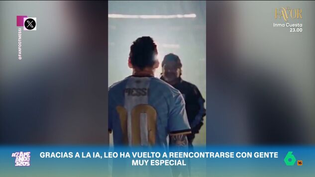 Hoy se celebra el &uacute;ltimo partido de Leo Messi con la selecci&oacute;n argentina y el '10' est&aacute; recibiendo todo tipo de homenajes, entre ellos uno generado por inteligencia artificial que le re&uacute;ne con Maradona.