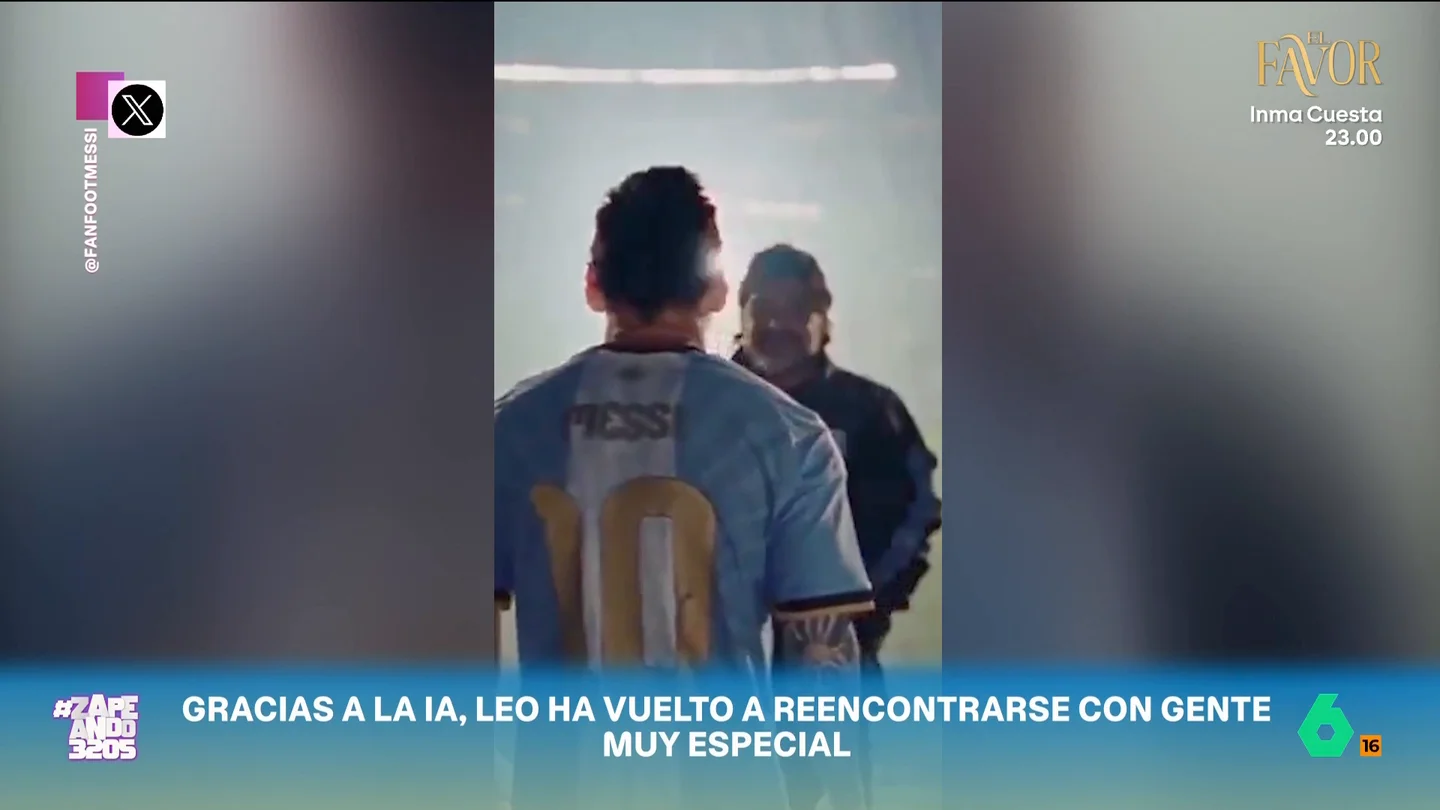 El homenaje con IA a Messi por su retirada de la selección que le reúne con Maradona Hoy se celebra el último partido de Leo Messi con la selección argentina y el '10' está recibiendo todo tipo de homenajes, entre ellos uno generado por inteligencia artificial que le reúne con Maradona.