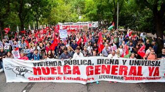 Manifestaci&oacute;n por la huelga general en Madrid.