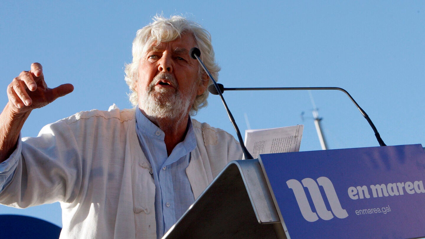 El l&iacute;der de Anova, Xos&eacute; Manuel Beiras, durante un acto electoral de En Marea en una imagen de archivo