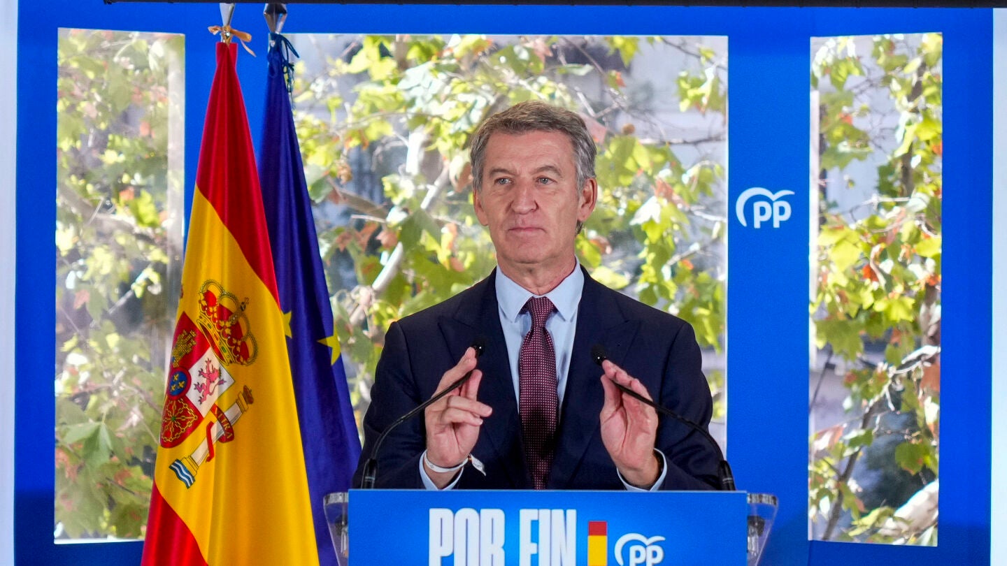 El l&iacute;der del PP, Alberto N&uacute;&ntilde;ez Feij&oacute;o da una rueda de prensa tras la Junta Directiva Nacional del Partido Popular
