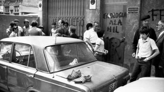 Atentado en Renter&iacute;a, 26 de junio de 1982, en el que perdi&oacute; una pierna Alberto Mu&ntilde;agorri