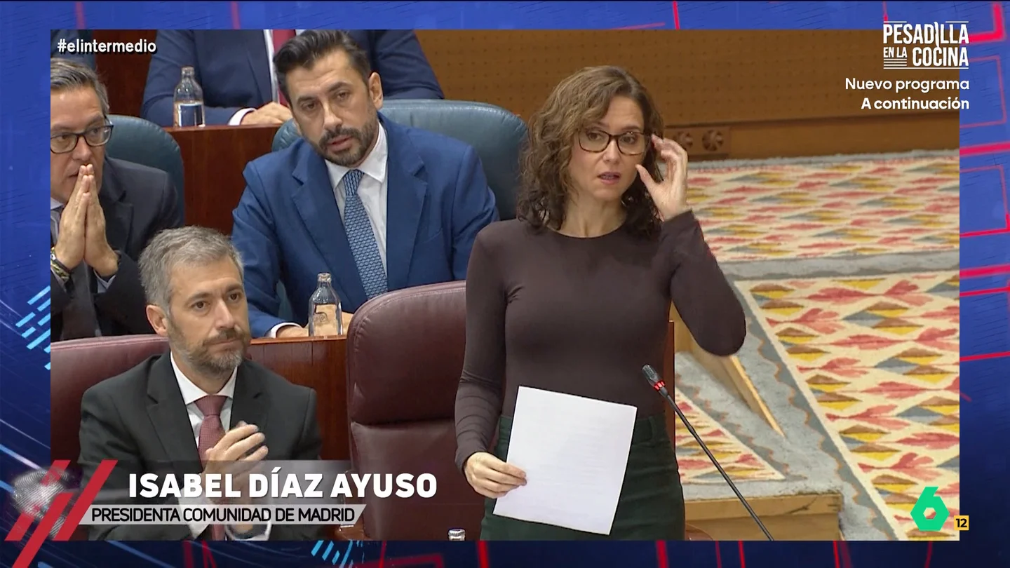 EL INTERMEDIO - Wyoming, a Ayuso: "Solo ha escuchado las quejas de Maricarmen cuando las ha podido utilizar para atacar a Sánchez" EL INTERMEDIO - Wyoming, a Ayuso: "Solo ha escuchado las quejas de Maricarmen cuando las ha podido utilizar para atacar a Sánchez"