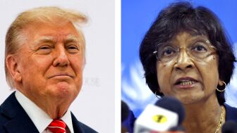 El presidente de EEUU, Donald Trump, y la Premio Nobel de la Paz 2026, Navi Pillay.