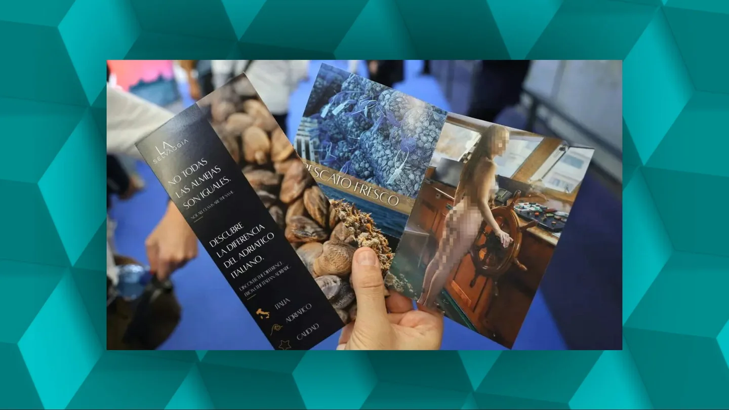 Publicidad machista en una feria de marisco en Vigo Publicidad machista en una feria de marisco en Vigo