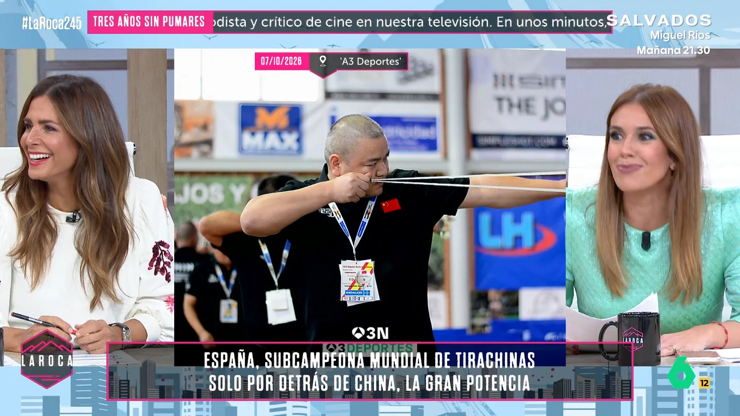 "¿Y cómo lo llaman en China?": la duda de Nuria Roca tras saber que España ha perdido ante el país asiático en el mundial de tirachinas "¿Y cómo lo llaman en China?": la duda de Nuria Roca tras saber que España ha perdido ante el país asiático en el mundial de tirachinas
