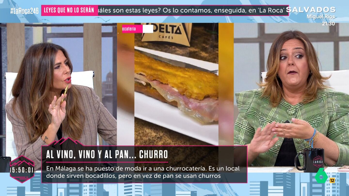 "Un bocadillo de churros con chocolate": la proposici&oacute;n de Nuria Roca tras conocer la existencia de las churrocater&iacute;as