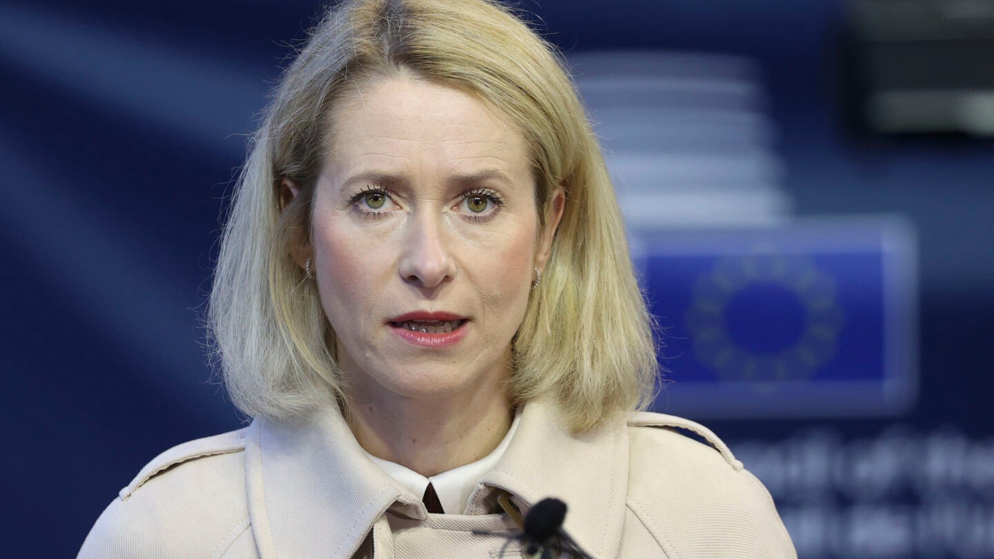 La Alta Representante de la Uni&oacute;n Europea para Pol&iacute;tica Exterior, Kaja Kallas, este lunes.