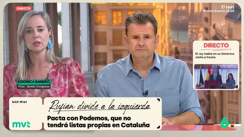 Verónica Barbero afea a Rufián ir con ERC tras plantear la unión de izquierdas: "Si hubiera sido antes, sería mejor para no decepcionar" Verónica Barbero afea a Rufián ir con ERC tras plantear la unión de izquierdas: "Si hubiera sido antes, sería mejor para no decepcionar"