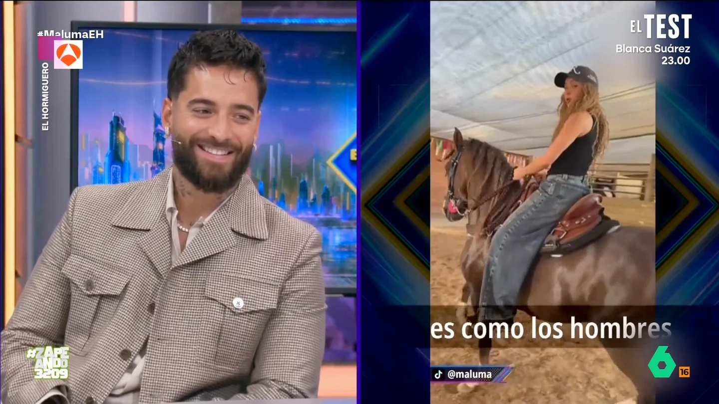 Maluma desvela el origen de su nombre y bromea sobre el vídeo de Shakira montando a caballo: "Cuando se subió ella el caballo se tranquilizó" Maluma desvela el origen de su nombre y bromea sobre el vídeo de Shakira montando a caballo: "Cuando se subió ella el caballo se tranquilizó"