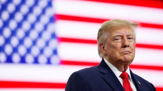 El presidente de Estados Unidos, Donald Trump, durante un mitin de campa&ntilde;a