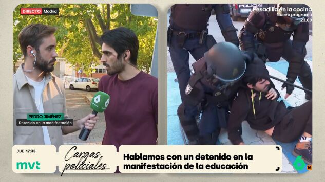 Pedro, manifestante detenido en la Complutense
