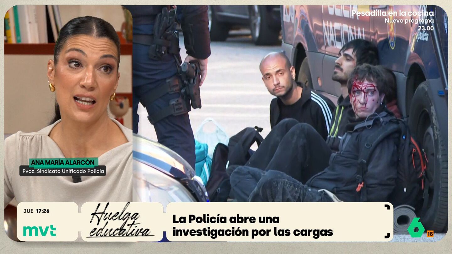 Ana Alarc&oacute;n, del SUP, sobre la actuaci&oacute;n de la Polic&iacute;a en la huelga educativa