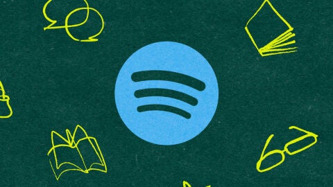 Imagen de los audiolibros con el logotipo de la plataforma