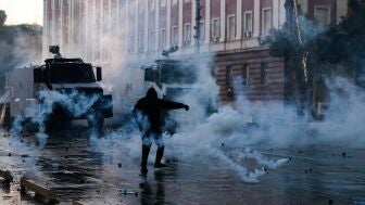 Imagen de los disturbios en Albania
