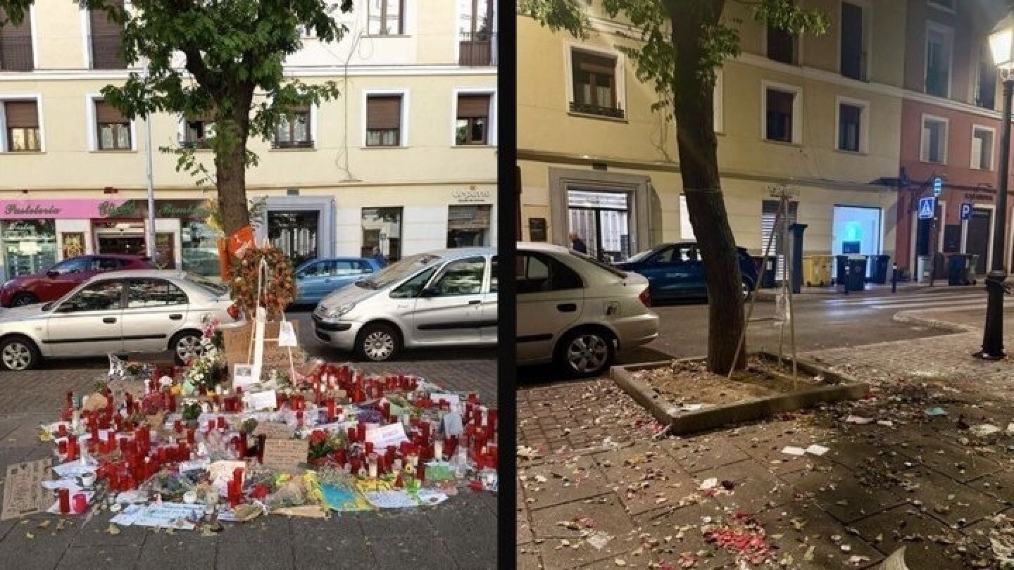 El altar en honor a Maricarmen, destruido