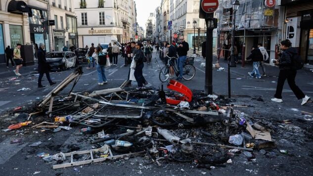 Imagen de restos de los disturbios en Francia