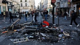 Imagen de restos de los disturbios en Francia