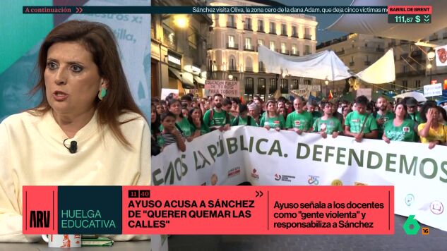 Bel&eacute;n Carre&ntilde;o, tras las cr&iacute;ticas de Ayuso a los manifestantes por la educaci&oacute;n p&uacute;blica: "La Comunidad de Madrid es la &uacute;nica que no ha revertido los recortes de 2008"