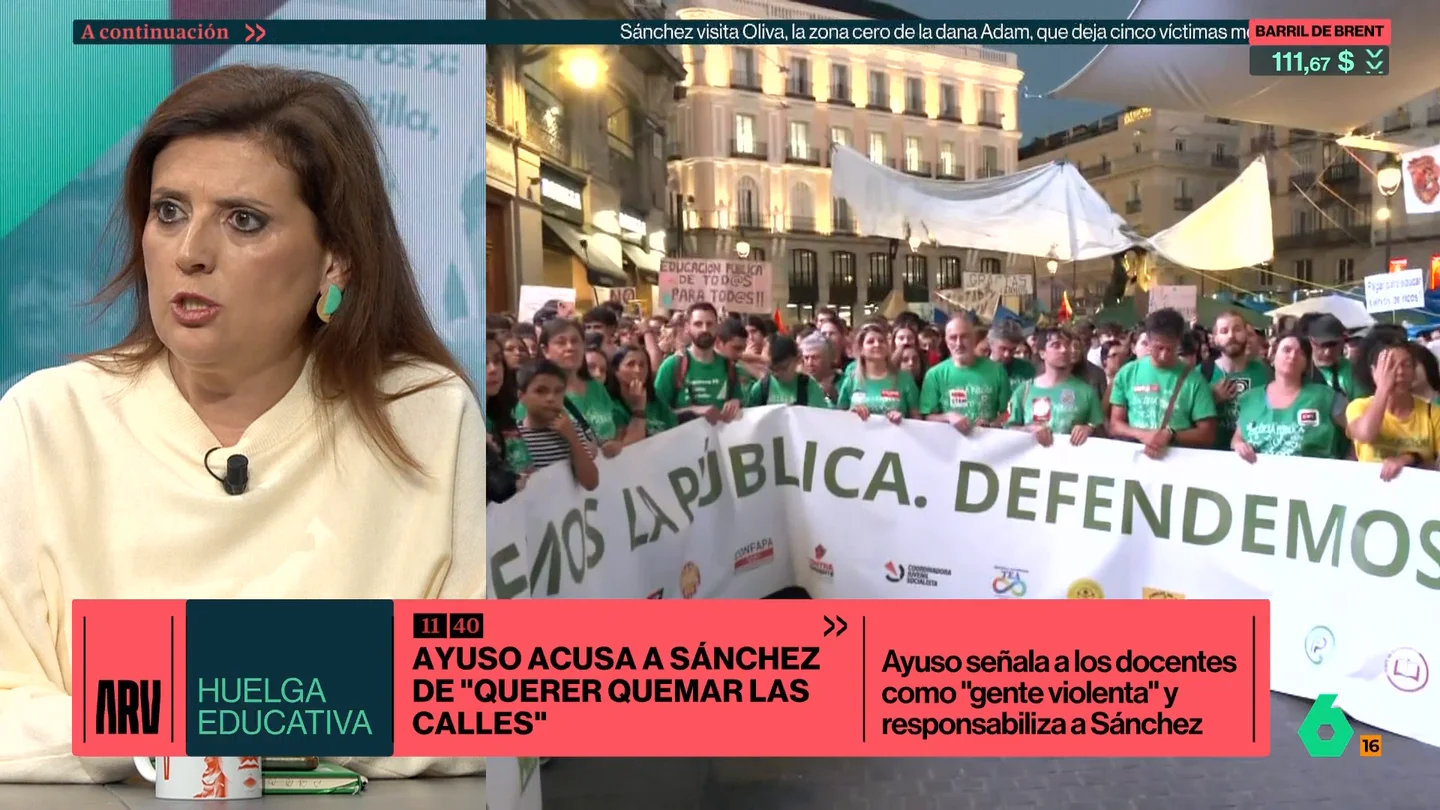 Belén Carreño, tras las críticas de Ayuso a los manifestantes por la educación pública: "La Comunidad de Madrid es la única que no ha revertido los recortes de 2008" Belén Carreño, tras las críticas de Ayuso a los manifestantes por la educación pública: "La Comunidad de Madrid es la única que no ha revertido los recortes de 2008"