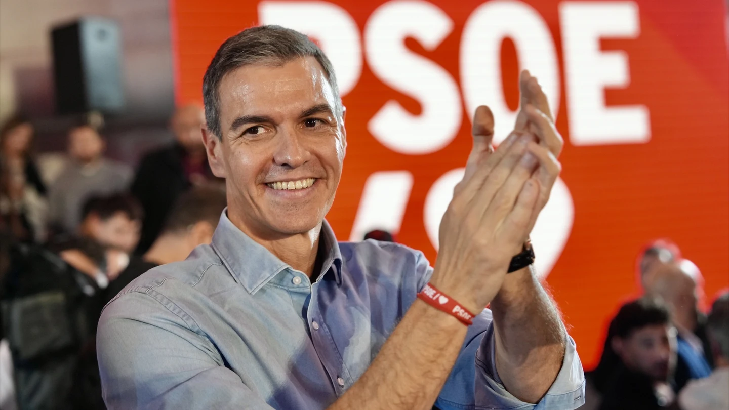 El presidente del Gobierno, Pedro Sánchez, durante un acto político de precampaña en Valladolid. El presidente del Gobierno, Pedro Sánchez, durante un acto político de precampaña en Valladolid.