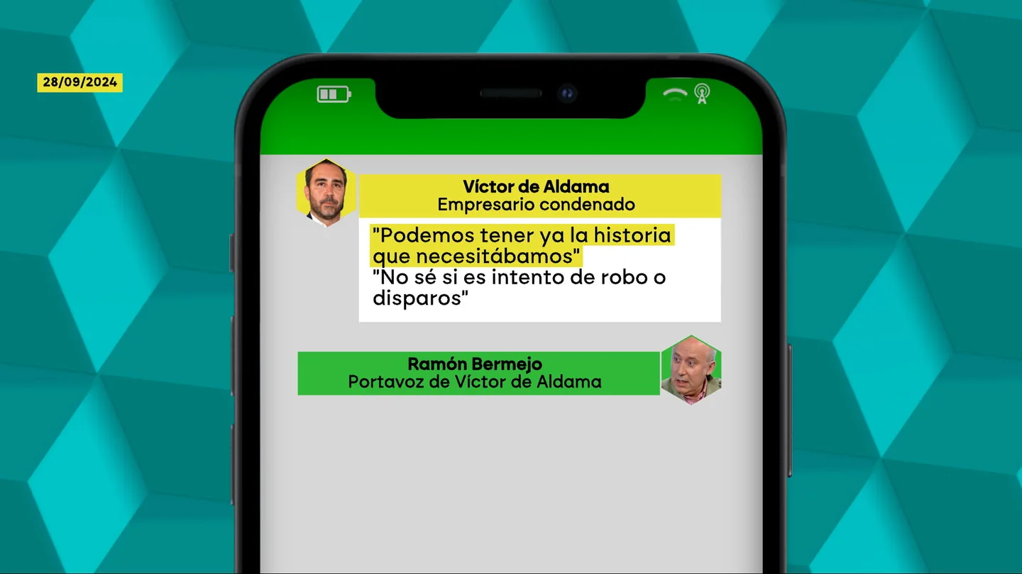 Mensaje de Víctor de Aldama a su portavoz tras encontrar los cristales de su coche dañados. Mensaje de Víctor de Aldama a su portavoz tras encontrar los cristales de su coche dañados.