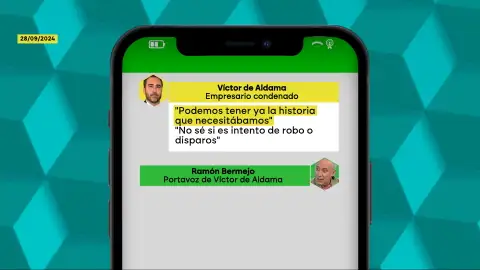 Mensaje de Víctor de Aldama a su portavoz tras encontrar los cristales de su coche dañados. Mensaje de Víctor de Aldama a su portavoz tras encontrar los cristales de su coche dañados.