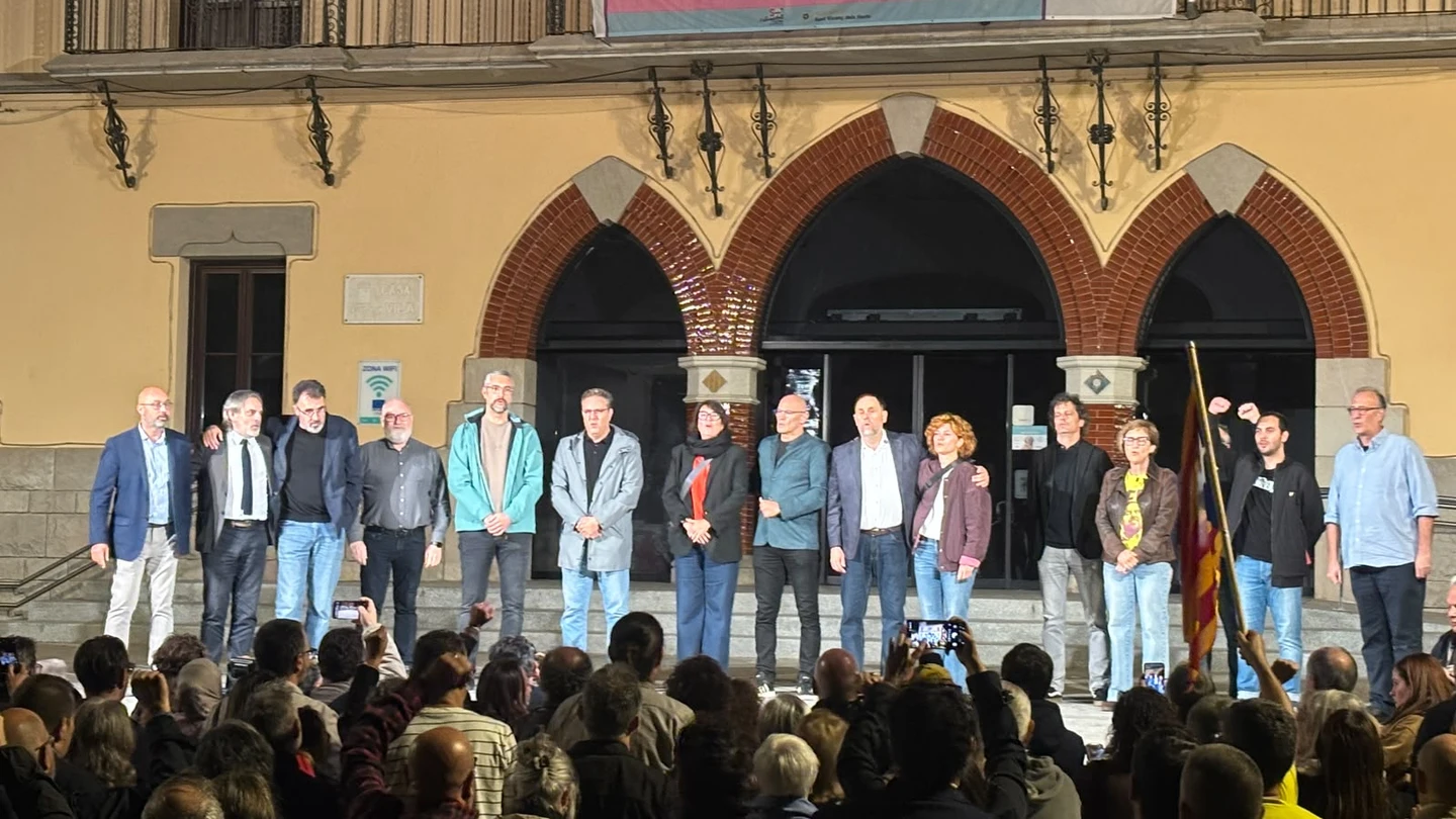 Raül Romeva y Oriol Junqueras en un acto de ERC. Raül Romeva y Oriol Junqueras en un acto de ERC.