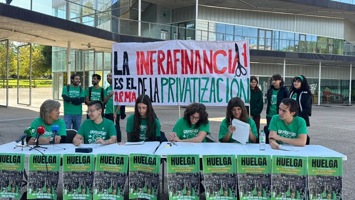 Las universidades madrile&ntilde;as se suman a la huelga los d&iacute;as 4 y 5 de noviembre tras tachar de "estafa" el acuerdo de financiaci&oacute;n de Ayuso