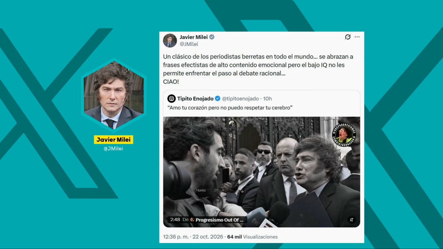 Milei insulta a Isma Ju&aacute;rez (El Intermedio): le tacha de tener un bajo coeficiente intelectual y no ser capaz de mantener debates racionales