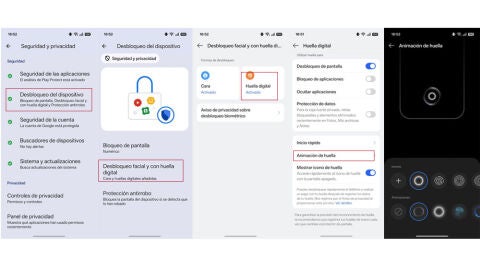 Cambiando la animación y el icono de la huella